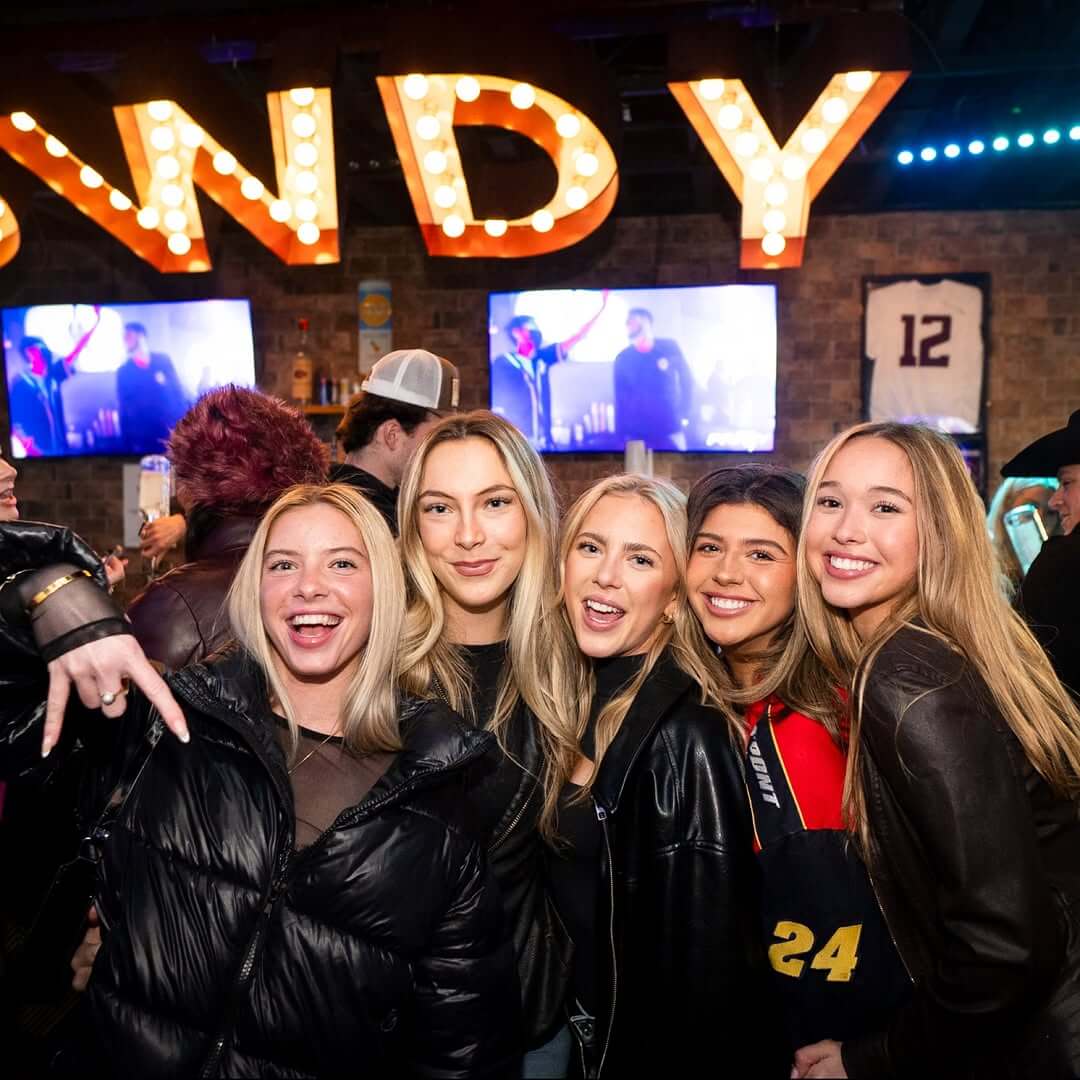 Group of girls posing at Good Bull